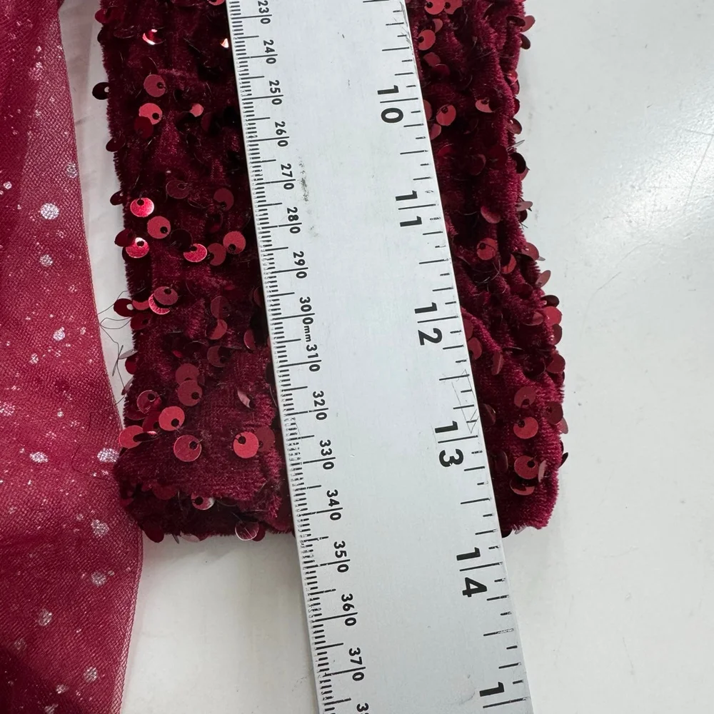 NNJXD Girls Formal Dress 110 US 5 Red Sequin Glitter Embellished Party Wedding